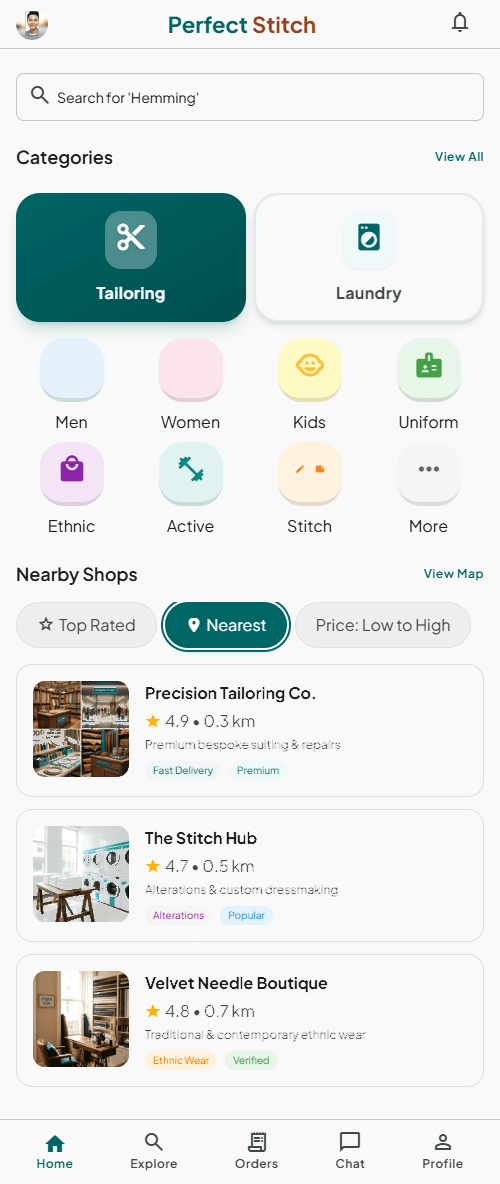 Customer App home